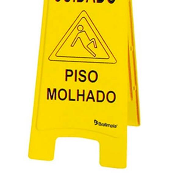 Imagem de Placa sinalizadora "Piso Molhado" - Bralimpia