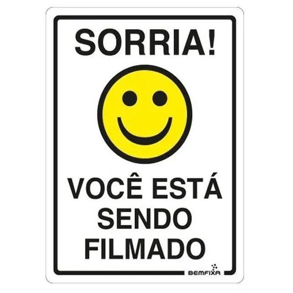 Imagem de Placa "sorria, Você Está Sendo Filmado!" 15x20cm - Bemfixa