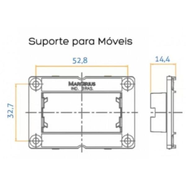 Imagem de Placa+suporte para movel 65x45mm marrom margirius sleek