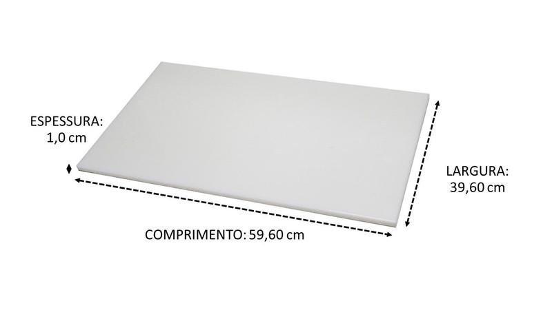 Imagem de Placa tábua de corte industrial 60x40 cm açougue cozinha alta qualidade PP