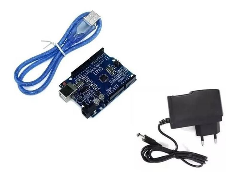 Imagem de PLACA UNO SMD + CABO USB + FONTE 9V 1A (Compativel com Arduino)