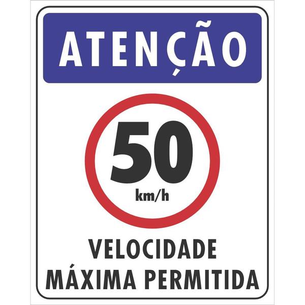 Imagem de Placa Velocidade Máxima Permitida 20 x 25 cm