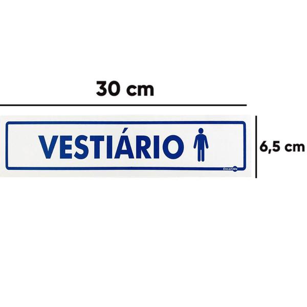 Imagem de Placa Vestiário Masculino 30 Cm x 6,5 Cm PS179 Encartale