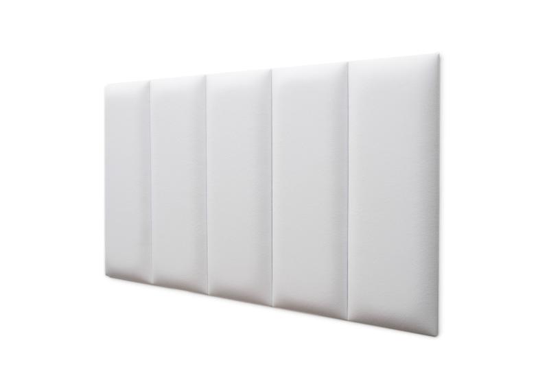 Imagem de Placas Cabeceira Modulada Adesiva Solteiro Estofada Sintético Branco - 100cm x 60cm Kit 5 Placas