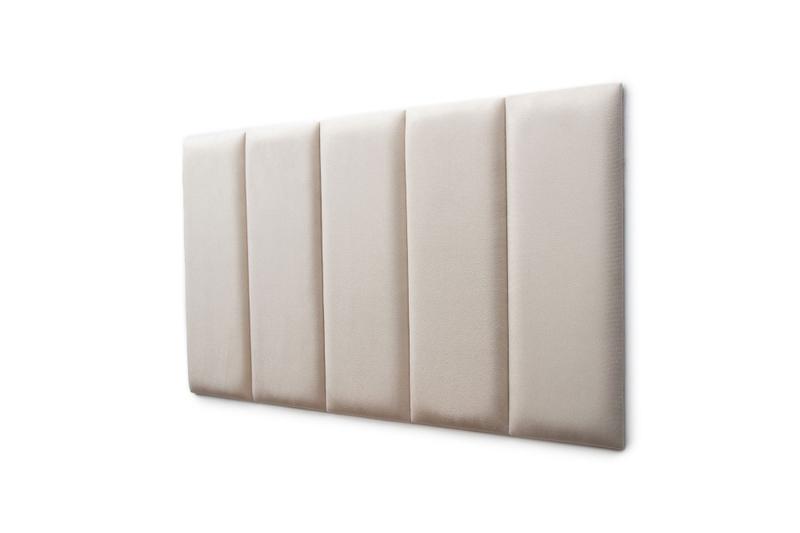 Imagem de Placas Cabeceira Modulada Adesiva Solteiro Estofada Suede Off White - 100cm x 60cm Kit 5 Placas