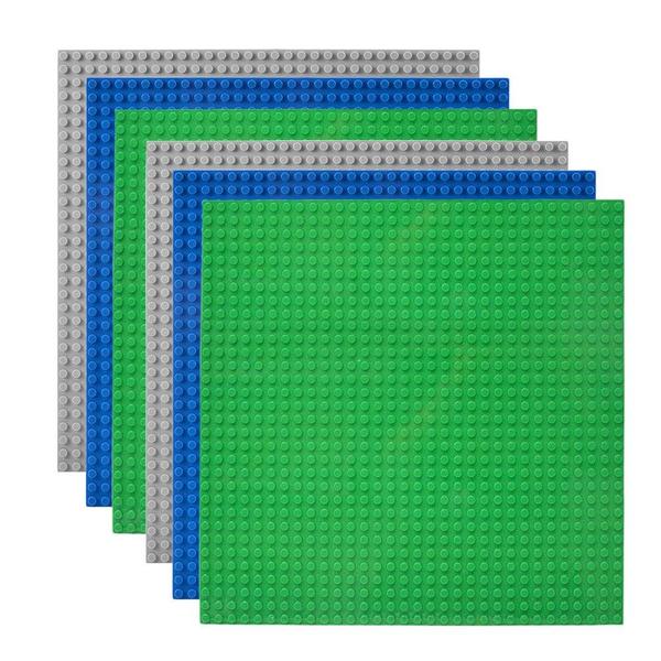 Imagem de Placas de base de construção Lekebaby Classic 10x10 cm Pacote com 6