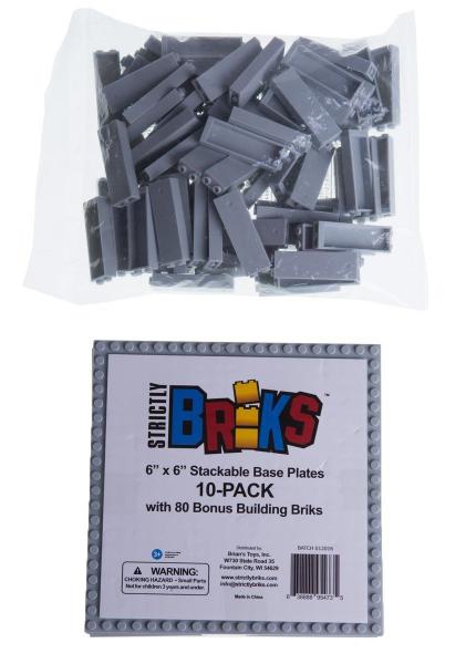 Imagem de Placas de Base Strictly Briks Classic 6x6 Cinza Claro - Empilháveis