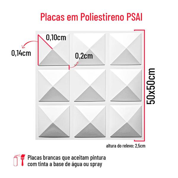 Imagem de Placas Decorativas 3d M² Revestimentos Paredes Tetos Prisma