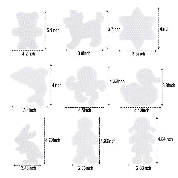 Placas Fuse Beads Aniann 15 peças com 15 cartões coloridos Imagem de Placas Fuse Beads Aniann 15 peças com 15 cartões coloridos