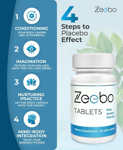 Placebos Zeebo Pure Honest 250mg - Comprimidos Brancos e Redondos