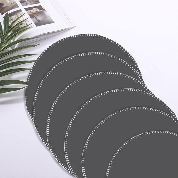 Imagem de Placemats Urban Villa Embroidery Grey 100% algodão, conjunto de 6