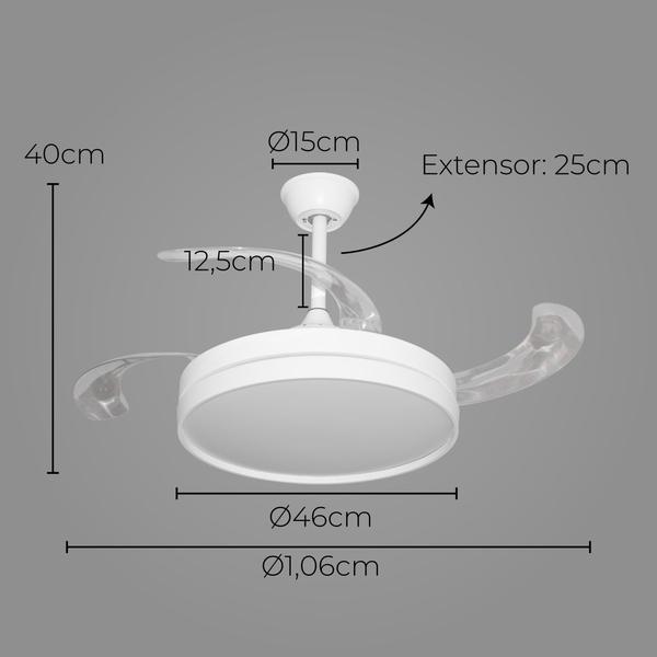 Imagem de Plafon AIR BASIC LED Multicor C/ Ventilador 60W Branco OPUS ST2915