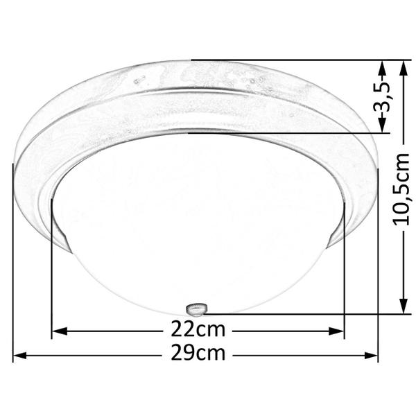 Imagem de Plafon Aluminio Sol para 2 lampadas Vidro Murano Branco