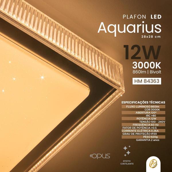 Imagem de Plafon Aquarius Sobrepor Led Estrelado Quadrado Bivolt Opus