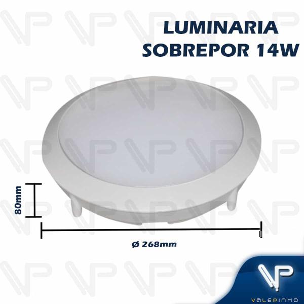 Imagem de Plafon arandela hermetica led smd 14w sobrepor redondo 4000k(branco neutro) bivolt ip66