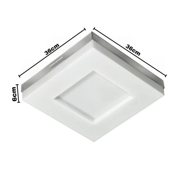 Imagem de Plafon Asturias Led 25W Branco 3636cm Tualux