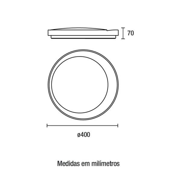 Imagem de Plafon Blumenau LED 24w Multi temper Astro Sob Red 40x40 Dr