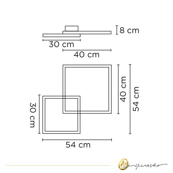 Imagem de Plafon Case LED 45W 3000K  Imediato  Cobre/Dourado