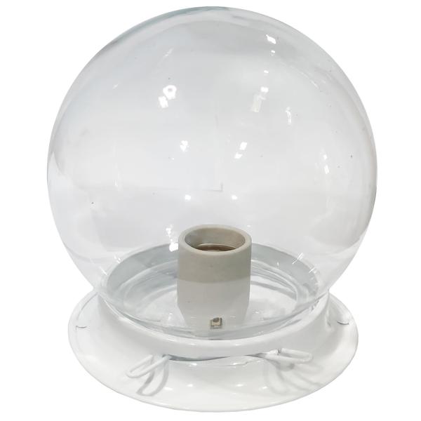 Imagem de Plafon Colonial Chapa Branco Globo Transparente Retrô