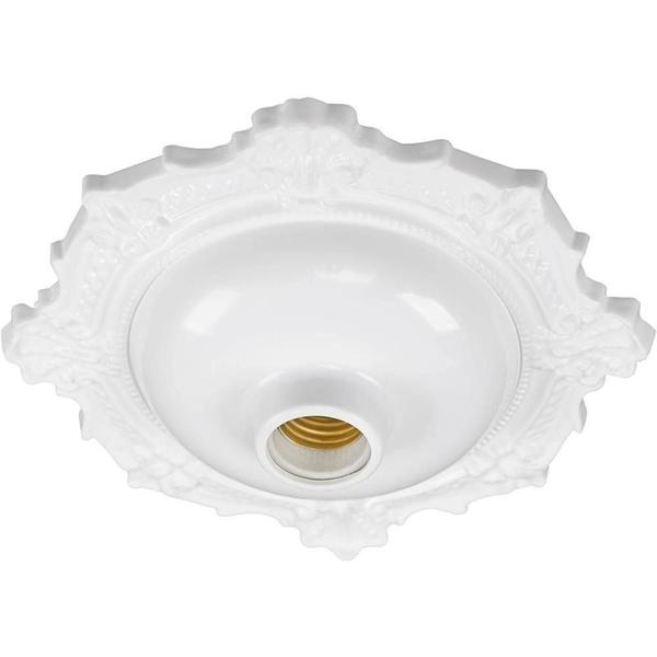 Imagem de Plafon com soquete e27 decorativo pvc branco elite