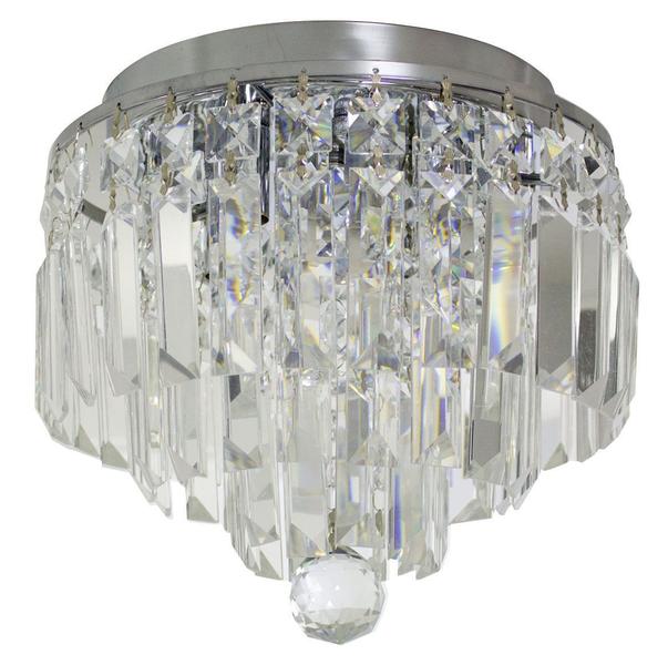 Imagem de Plafon Cristal K9 Transparente Bella Iluminação Hu1100 24cm + 4 lâmpadas led G9 5w 3000K St868