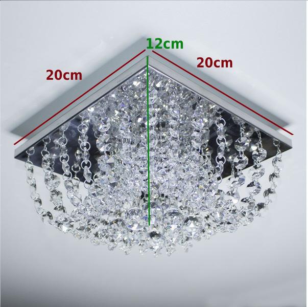 Imagem de Plafon de Cristal legítimo lustre 20x20cm + 3 LED G9 5w 3000K st4530