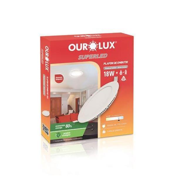 Imagem de Plafon de Embutir Led Redondo 18W 6400K 03206 Ourolux