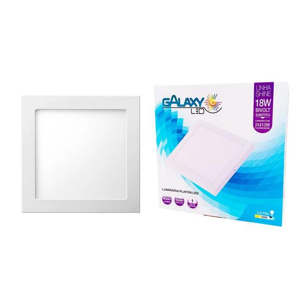 Imagem de Plafon de led quadrado sobrepor 18w 6500k branco frio bivolt  galaxy