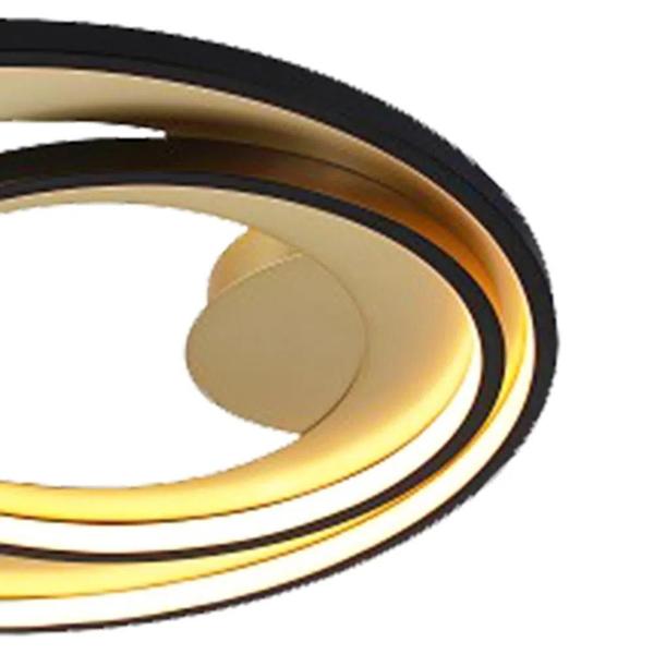 Imagem de Plafon de sobrepor loop preto e dourado (d)62 + 42cm (a)5,2cm 1x48w 3000k 1500lm led