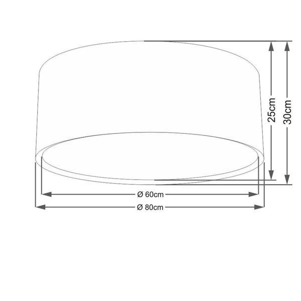 Imagem de Plafon Duplo Cilíndrico Md-3038 Cúpula em Tecido 80x30cm Palha - Bivolt