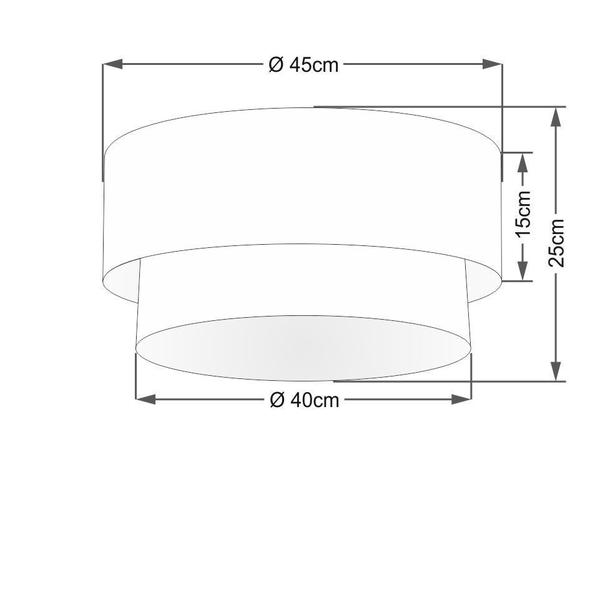 Imagem de Plafon Duplo Cilíndrico Vivare Md-3062 Cúpula em Tecido 45x40cm - Bivolt