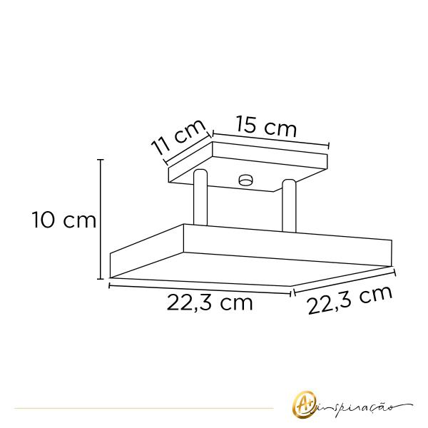 Imagem de Plafon Eclipse Quadrado Branco LED 3000K  1077/22