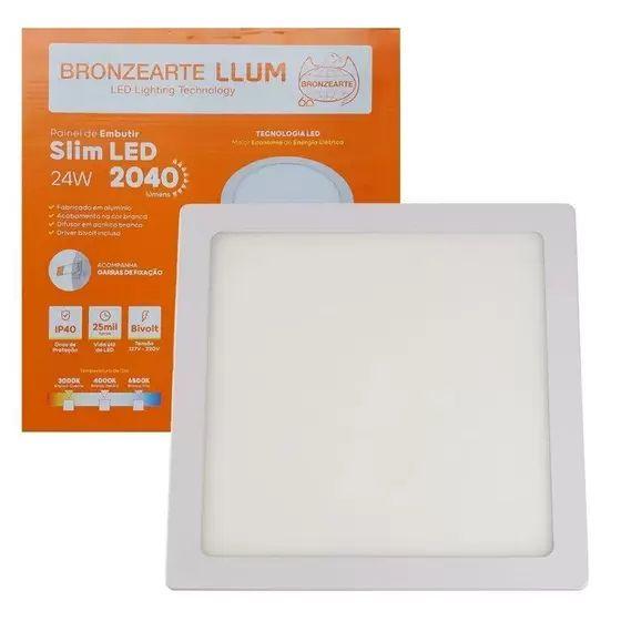 Imagem de Plafon Embutir Quadrado Led 24w 6500k Llumm