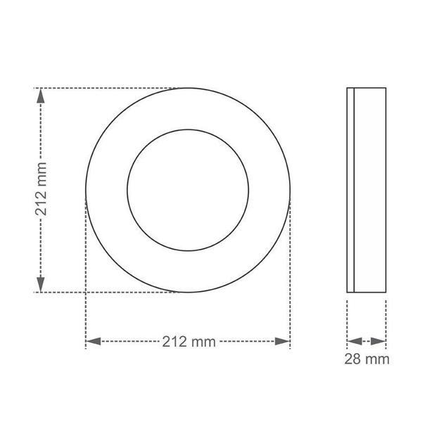 Imagem de Plafon led 18w lux redondo sobrepor 3000k