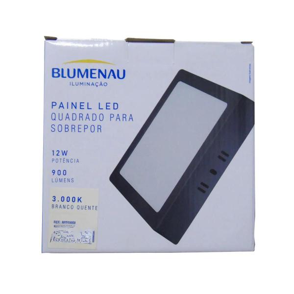 Imagem de Plafon Led 18W Painel Quadrado Sobrepor Preto Bivolt