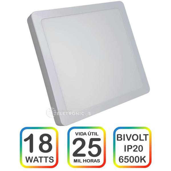 Imagem de Plafon Led Branco Frio 6500K Potência 18W Redondo Para Embutir Painel Bivolt 60045