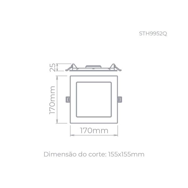 Imagem de Plafon LED Embutir 12W Quadrado 6500K Frio Stella