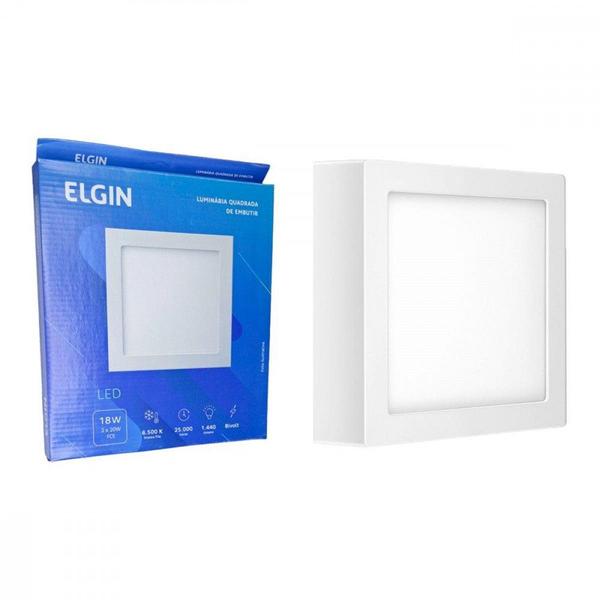 Imagem de Plafon Led Embutir Elgin Quadrado 18W. 6500K. Bivolt Branco