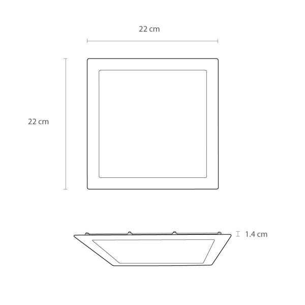 Imagem de Plafon Led Embutir Quadrado Branco 18w 1300lm Yamamura