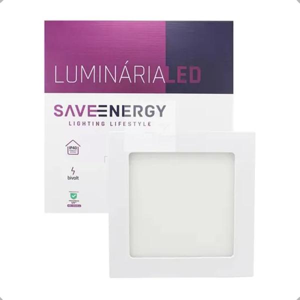 Imagem de Plafon Led Embutir Quadrado Branco 22w Bivolt 5700k