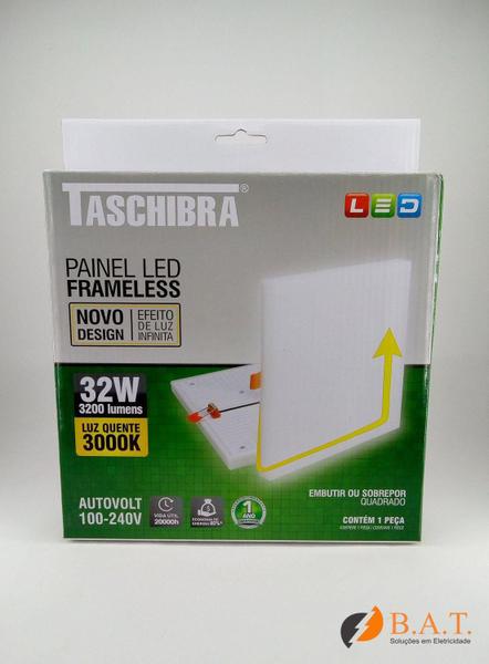 Imagem de Plafon Led Frameless 32W Quadrado 3000K