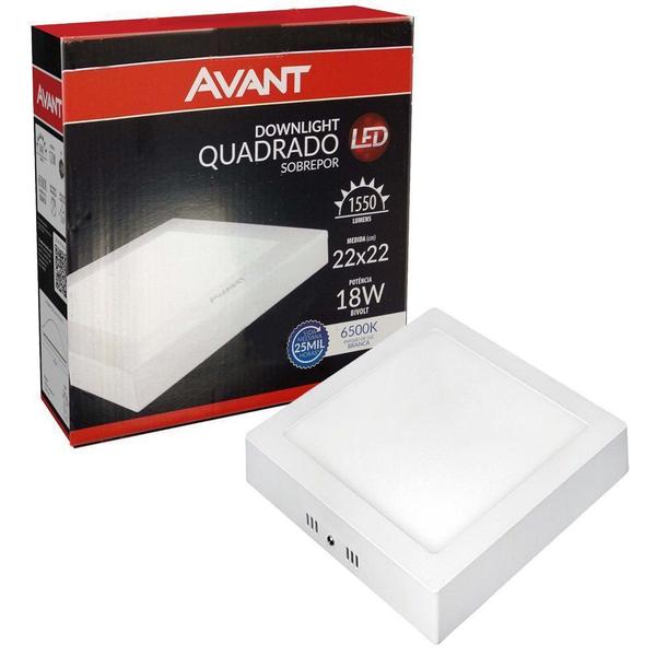 Imagem de Plafon Led Quadrado 18W Painel Sobrepor Slim  Avant 6500K