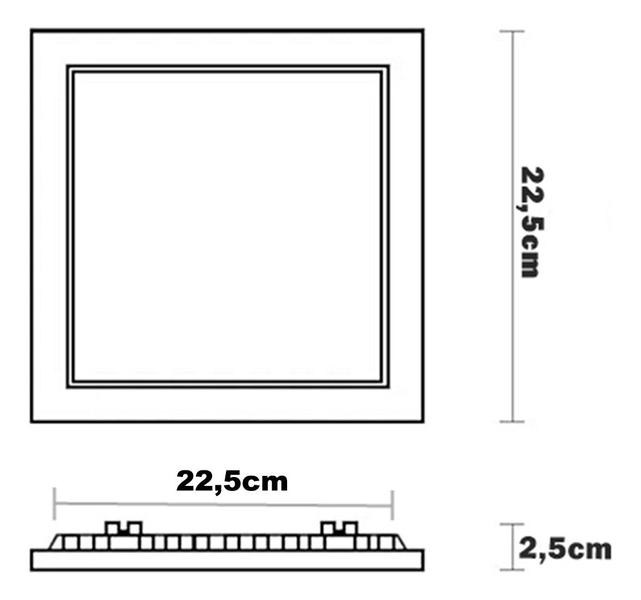 Imagem de Plafon Led Quadrado Embutir 18w Branco Quente 21cm X 21cm