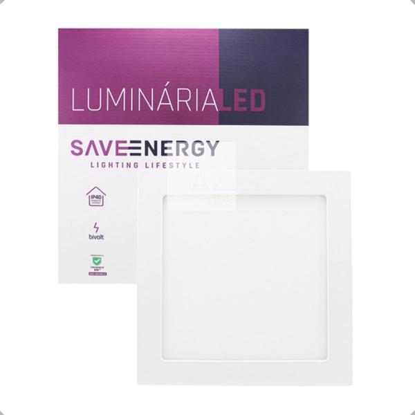 Imagem de Plafon Led Sobrepor 25w 3000k Quadrado Slim Branco