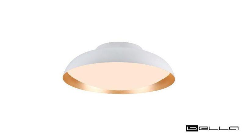 Imagem de Plafon LED Sobrepor Bowl M Branco e Dourado 3000k 24W - Bella Iluminação