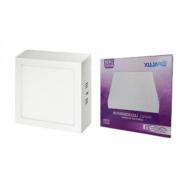 Imagem de Plafon Led Sobrepor Opalux Quadrado 24W. 6500K. Bivolt Branco