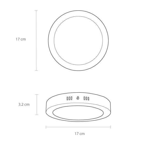 Imagem de Plafon Led Sobrepor Redondo Branco 12w 17cm Yamamura