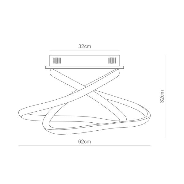 Imagem de Plafon Led Sobrepor Silicone Branco 35w 4000k Yamamura