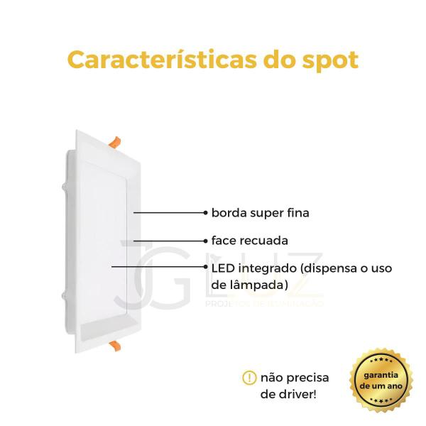 Imagem de Plafon Luminaria Painel Quadrado De Led 24w 30cm Bco Ou Pto