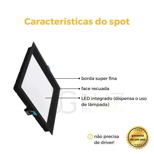 Imagem de Plafon Luminaria Painel Quadrado De Led 24w 30cm Bco Ou Pto